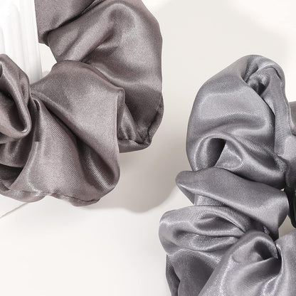 16 Pcs Scrunchies for Women - Black Satin Silk Scrunchies for Girls Hair Ties Elastics Bands Ponytail Holder Hair Accessories