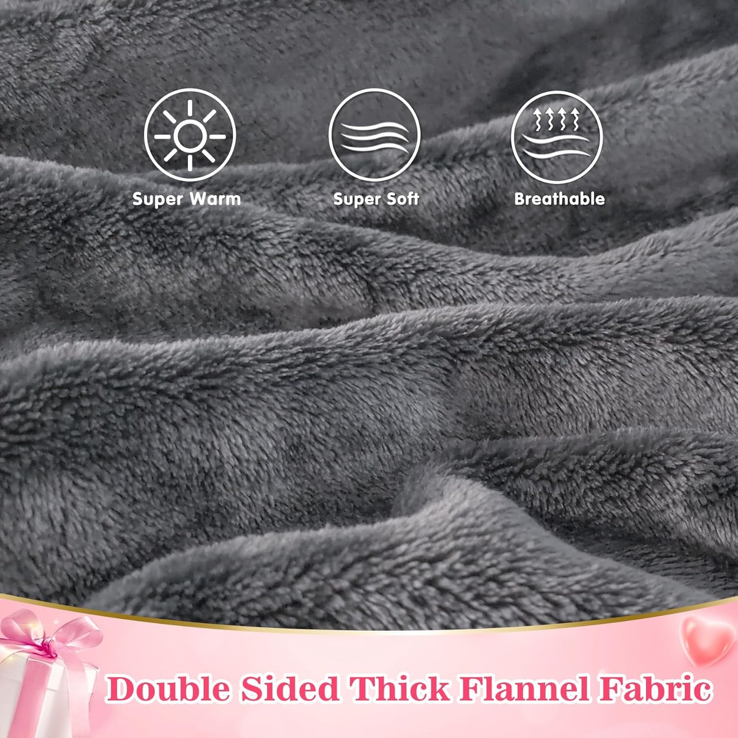 Waitu Wearable Blanket Sweatshirt Gifts for Women and Men, Warm and Cozy Giant Blanket Hoodie, Thick Flannel Blanket with Sleeves and Giant Pocket - Dark Gray