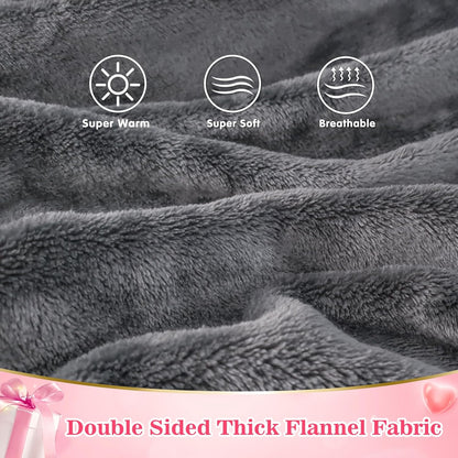Waitu Wearable Blanket Sweatshirt Gifts for Women and Men, Warm and Cozy Giant Blanket Hoodie, Thick Flannel Blanket with Sleeves and Giant Pocket - Dark Gray