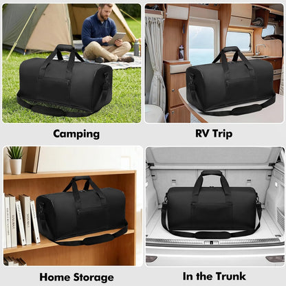 Large Waterproof Fireproof Document Bag, 24x12x12 in, Black