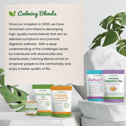 Calming Blends Diverticulitis Tea | Organic Loose Leaf Tea, Caffeine Free | 36 Cups | Made In USA