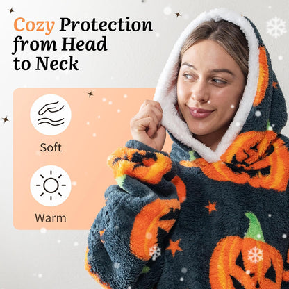 Capecage Blanket Hoodie, Long Hooded Blanket Sweatshirt as Birthday Gifts for Women Men, Long Wearable Blanket for Women Men.