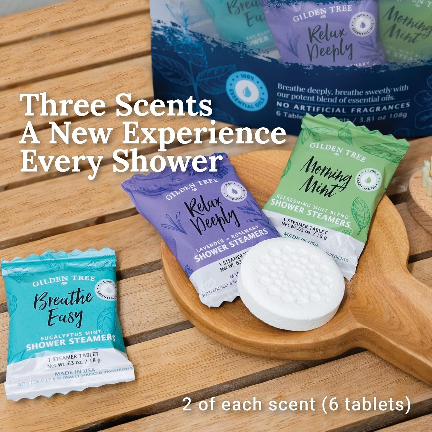 Shower Steamers Aromatherapy Made in USA Lavender & Rosemary 100% Essential Oils Stress Relief, Birthday Gifts for Women Men Teens Adults (Relax Deeply)