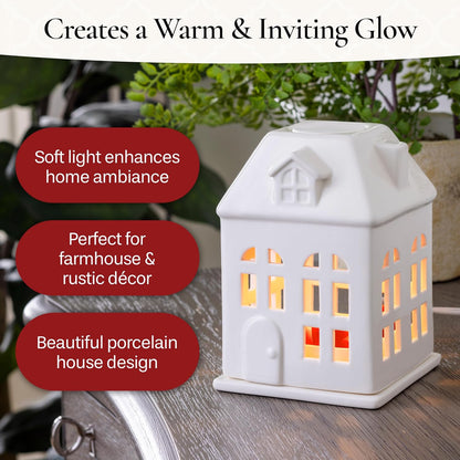 Candle Warmers ETC. Illumination Fragrance Warmer- Light-Up Warmer for Warming Scented Candle Wax Melts and Tarts or to Freshen Room, White Harmony
