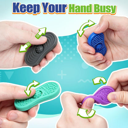 Sensory Fidget Toys for Adults 6 Pack Silicone Worry Stones for Autism ADHD Anxiety Calming Down Kids Quiet Silent Figette Stress Relief for Teacher Therapy Office Must Have Desk Figets Toys Set