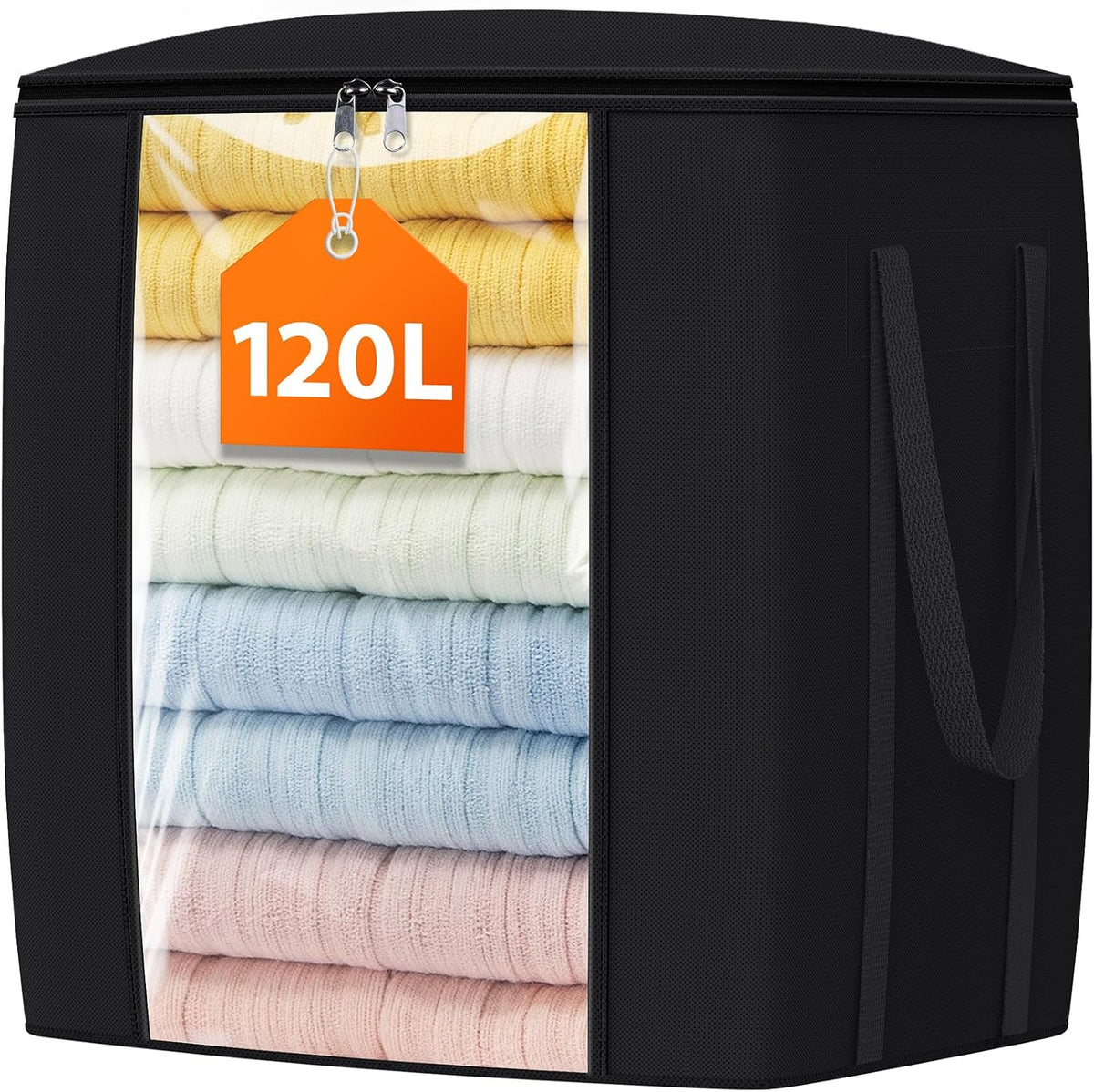TasticTotes 120L Extra Large Blanket Clothes Storage Bags, Gray