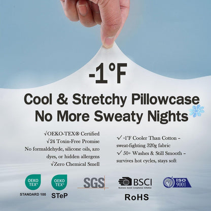 HighBeds Cervical Neck Pillow - Side Sleeper Pillow for Neck Pain Relief, Soft Ergonomic Memory Foam Pillows Ice Silk Zipperless Pillowcase, Eco-Friendly and Durable Material (White)