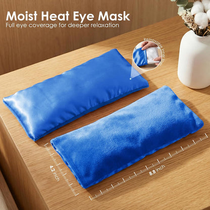 Eye Pillow for Yoga, Relaxation, Sleeping, Microwavable Weighted Eye Mask Heated for Meditation, Dry Eyes, Moist Heat Hot & Cold Eye Compress with Flaxseeds Therapy (Pink)