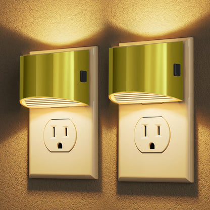 DORESshop LED Night Light[2 Pack], Night Lights Plug into Wall, 3 Level Brightness Adjustable Plug in Night Light, Dusk to Dawn Sensor, Nightlights for Adults, Bedroom, Bathroom, Hallway, Amber