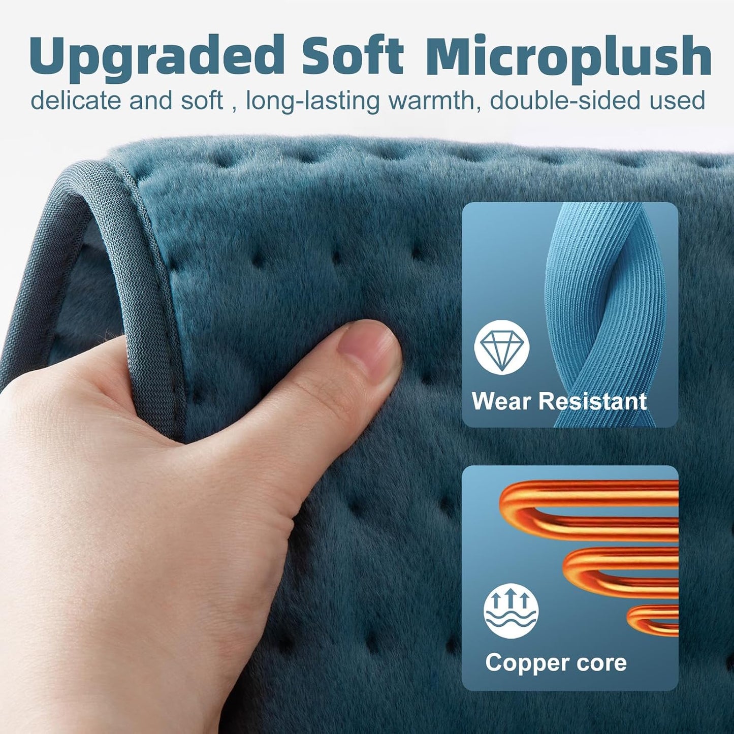 VALGELUIK Heating Pad for Back, Neck & Shoulder Pain Relief – 12"x24" Electric Heat Pad, Auto-Off, Machine Washable, Moist/Dry Heat Options – Thoughtful Mother's Day Gifts for Mom, Dad, Women & Men