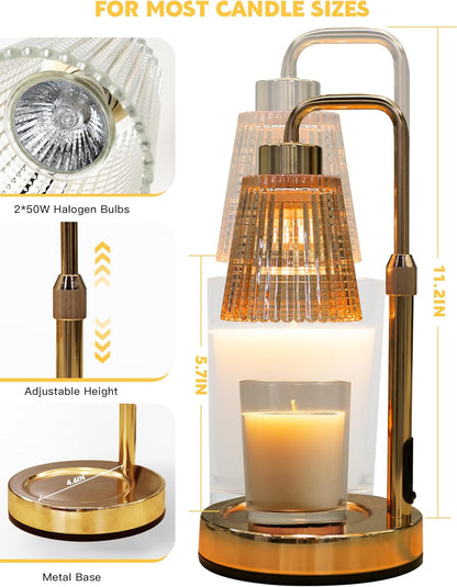 GODONLIF Candle Warmer Lamp with Cycle Timer, Birthday Gifts for Women Mom Her, House Warming Gifts New Home Room Decor, Wax Melt Warmer for Jar Candles with 2 Bulbs