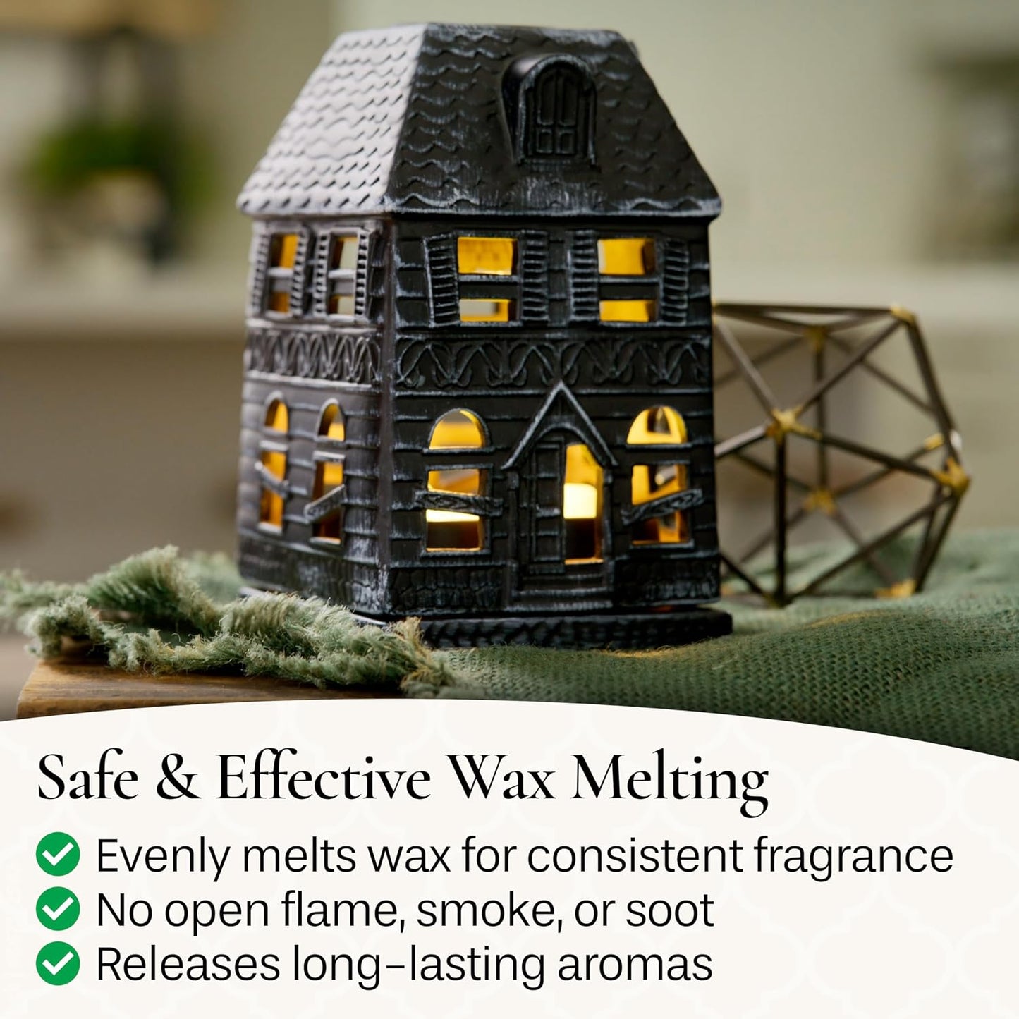 Candle Warmers ETC. Illumination Fragrance Warmer- Light-Up Warmer for Warming Scented Candle Wax Melts and Tarts or to Freshen Room, White Harmony