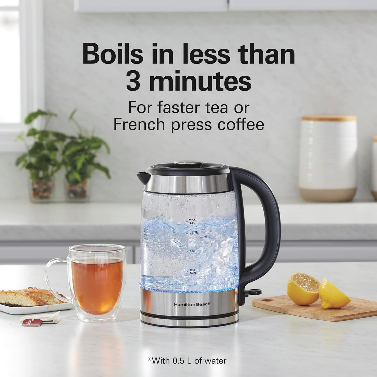 Hamilton Beach 1.8 Liter Electric Tea Kettle, Water Boiler & Heater