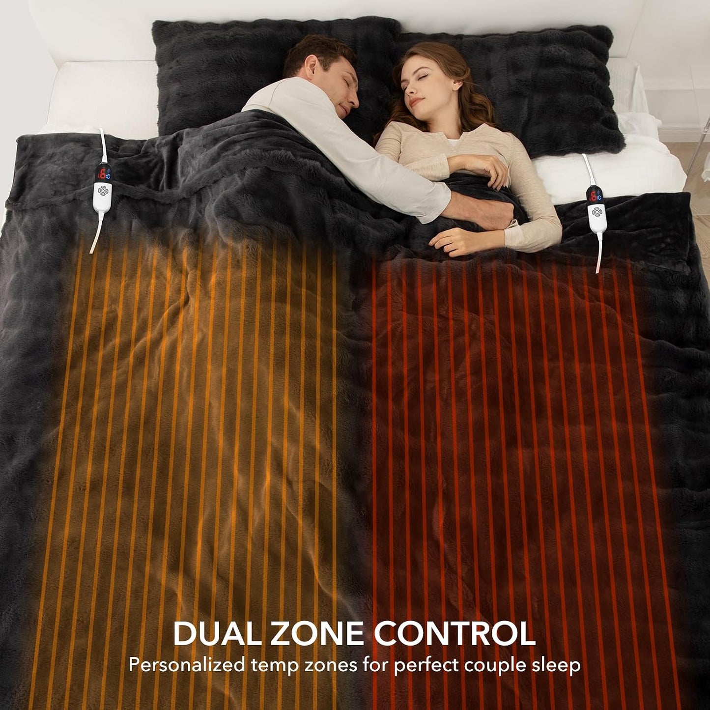 Heated Blanket Throw 50" x 60" - Soft Flannel Sherpa Electric Blanket Throw with 5 Heating Levels & 4 Hours Auto Off, Machine Washable, Ideal Gift for Grandma (Purple)