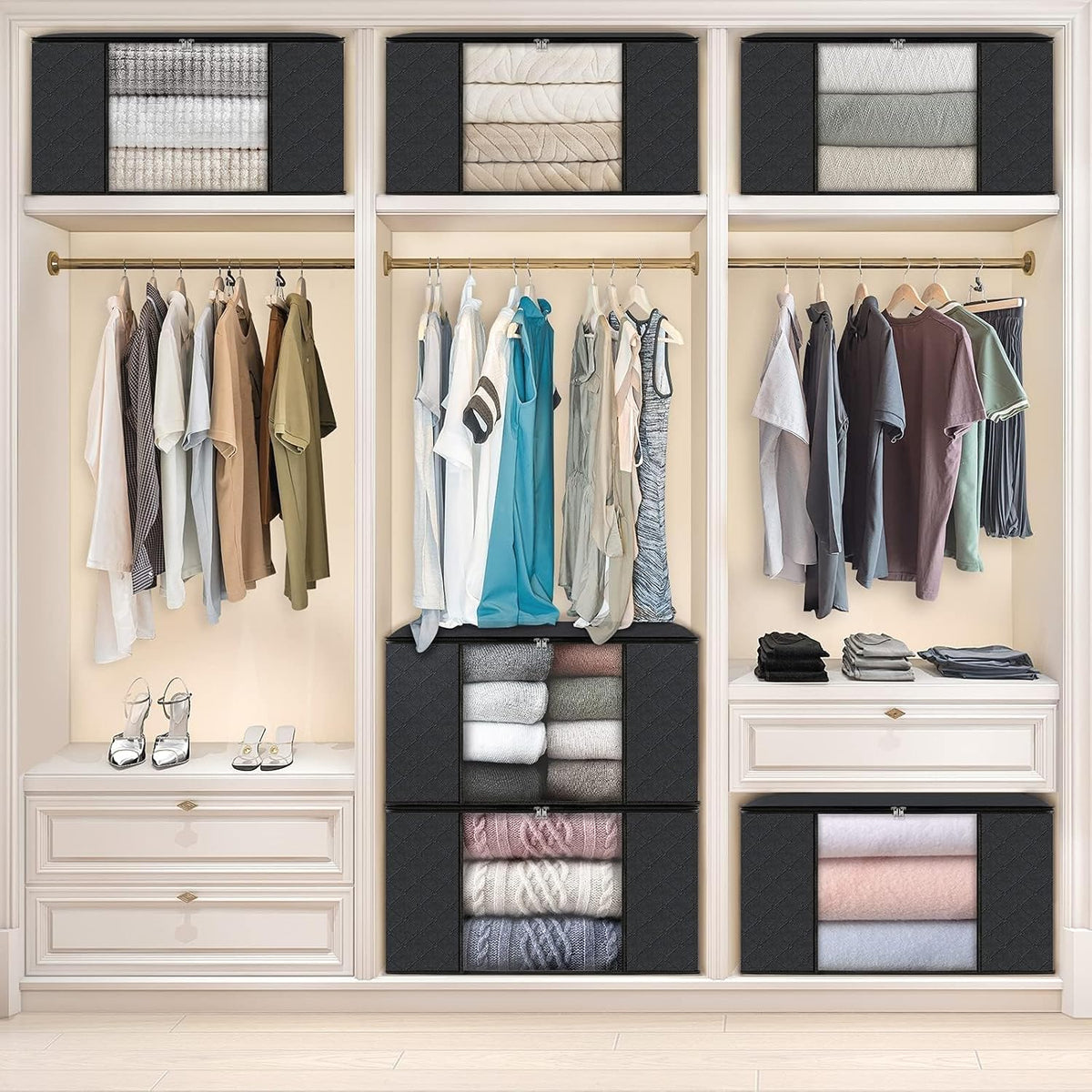 Fab totes Storage Bags for Clothes Blanket Storage Bins with Lids