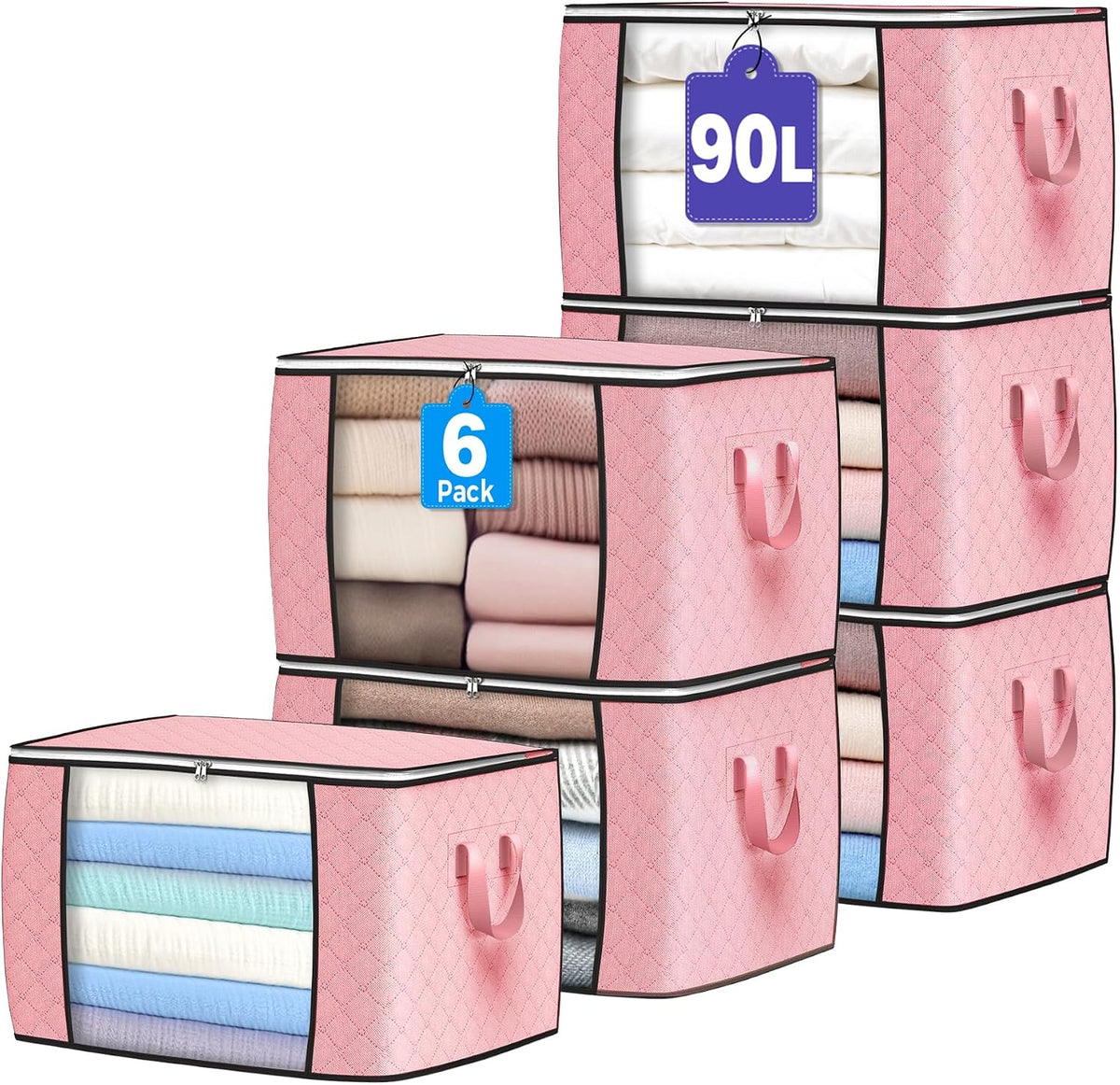 90L Large Storage Bags, Clothes Storage Bins Closet Organizers