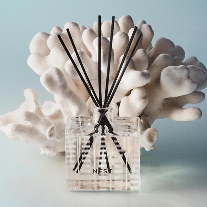 NEST New York Reed Diffuser, Bamboo - 5.9 fl oz - Fragrance for Up to 90 Days - Reusable, Refillable Glass Holder - Includes 8 All-Natural Reed Sticks - Flame Free