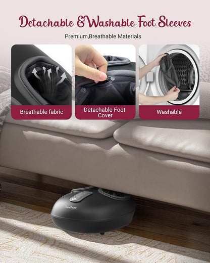 Shiatsu Foot Massager with Heat [2026 Upgraded], Gifts for Him Her, FSA Eligible Deep Kneading Compression, Remote Control, HSA Feet Massage for Plantar Fasciitis, Fits Size 14