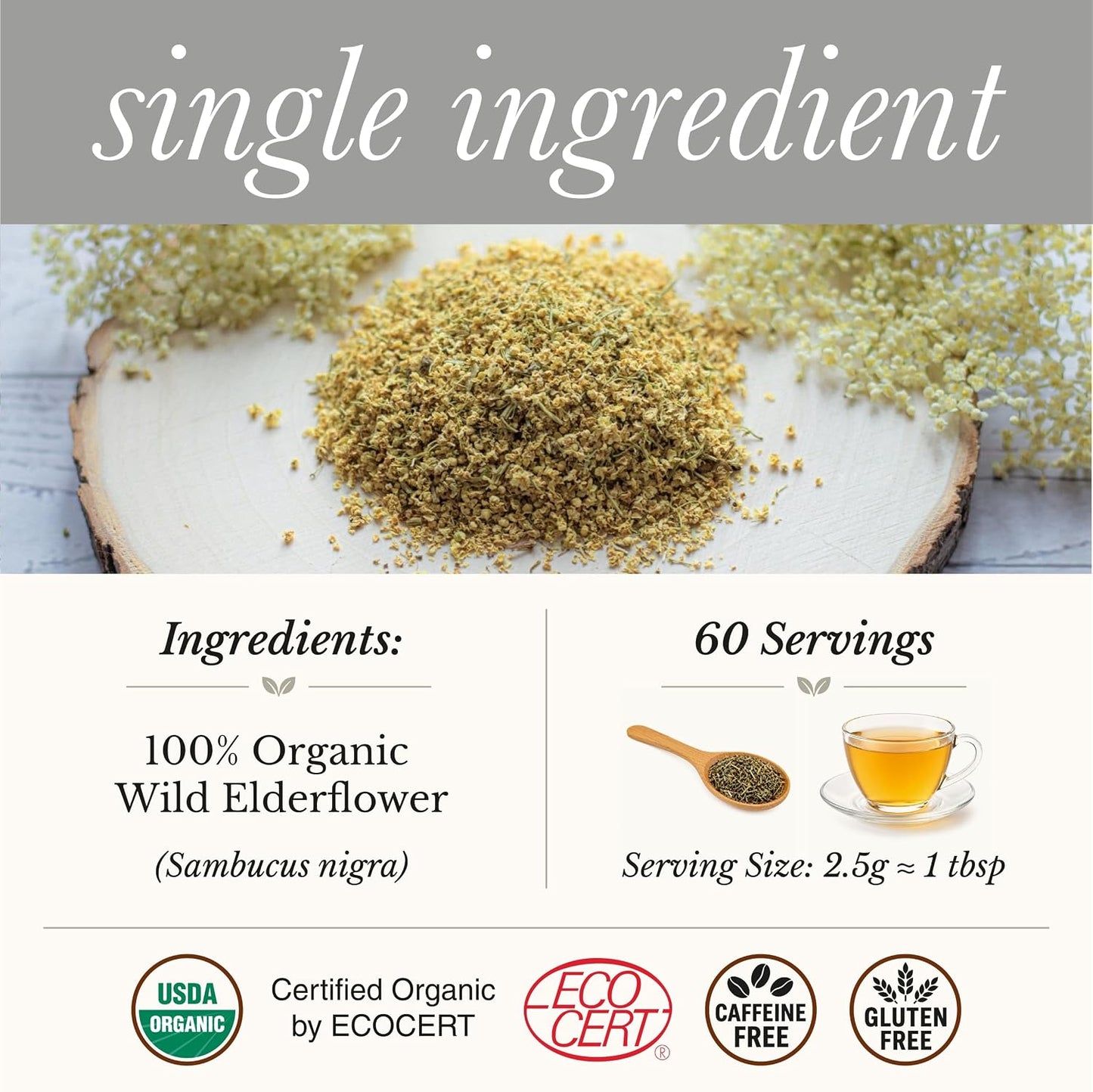 Organic Lemon Balm Tea - Caffeine Free Loose Leaf Herbal Tea - Pharmacopoeia Potency - 25 Servings