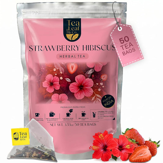 Hibiscus Herbal Tea (100 gm/3.5 oz), Natural Herbal Infusion, 50 Tea Bags