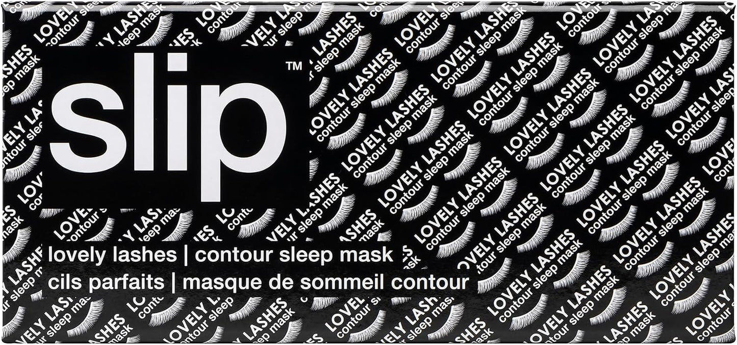slip Contour Sleep Mask | 100% Pure Mulberry Silk, Ultra Soft | Contoured Design, Prevents Eye Pressure | Adjustable Strap, Ideal for Travel - Black