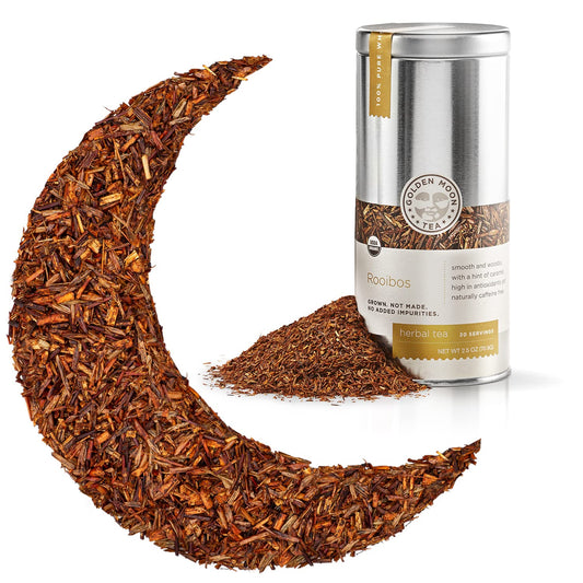 Golden Moon Organic Rooibos Tea Travel Tin – 30 Servings Caffeine Free