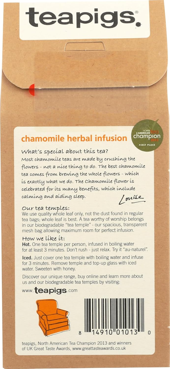 teapigs Chamomile Flowers Tea, 15 Count