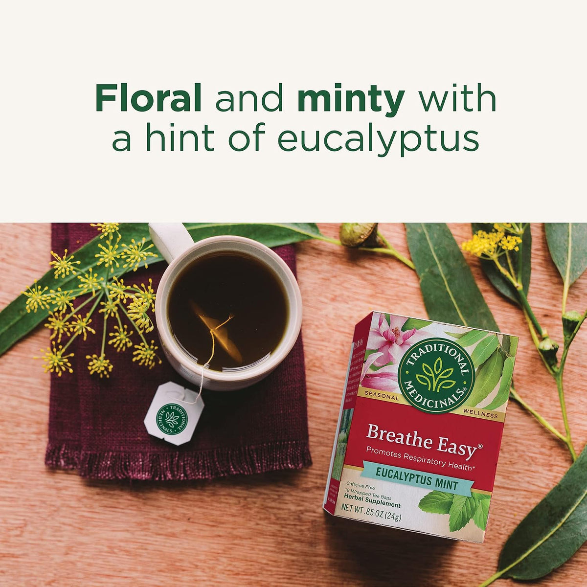 Traditional Medicinals Breathe Easy Eucalyptus Mint, 96 Tea Bags