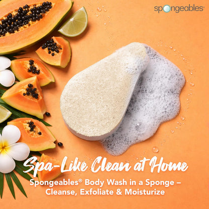 Spongeables Anti Cellulite Body Wash in a 20+ Wash Sponge, Citrus, 3 Count