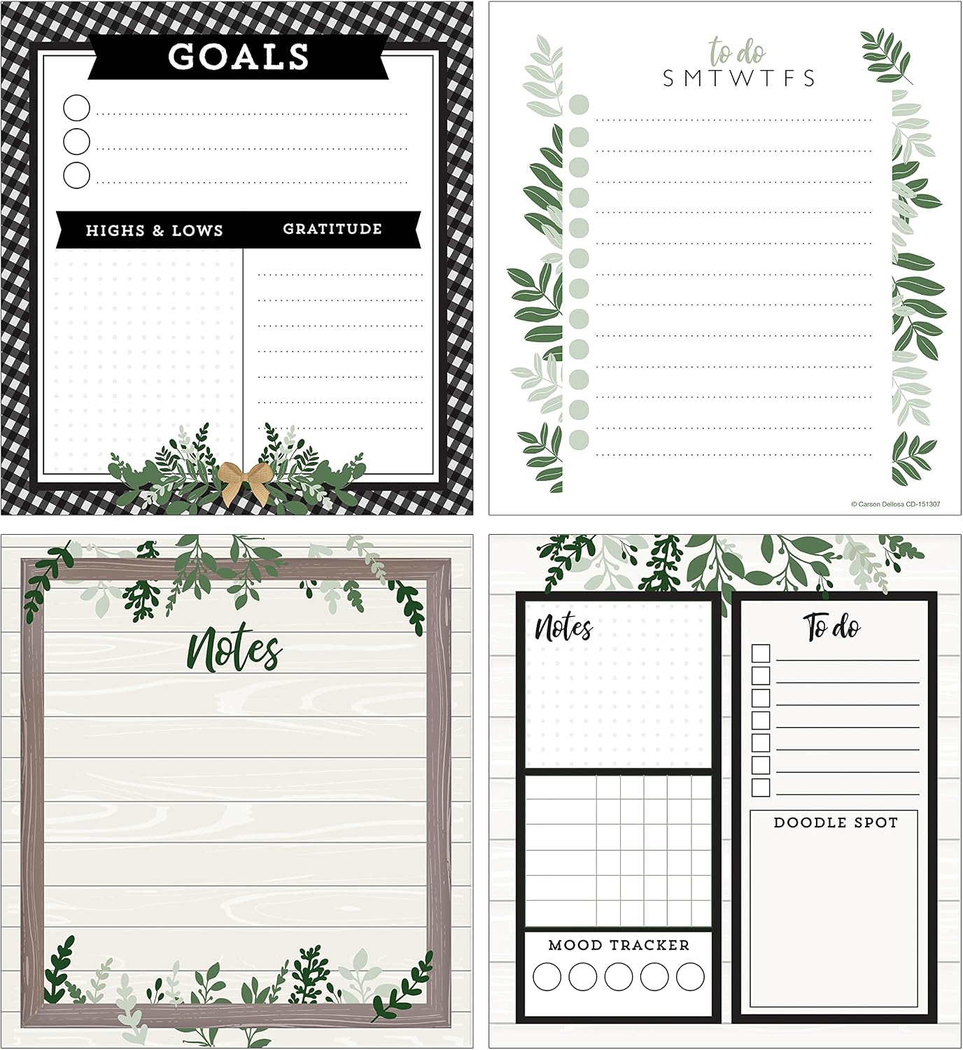 Carson Dellosa Aim High To Do List Notepad―5.75" x 6.25" Paper Stationery, Daily Checklist, Goals, Reminders, Notes, Motivational Organizer (50 sheets)