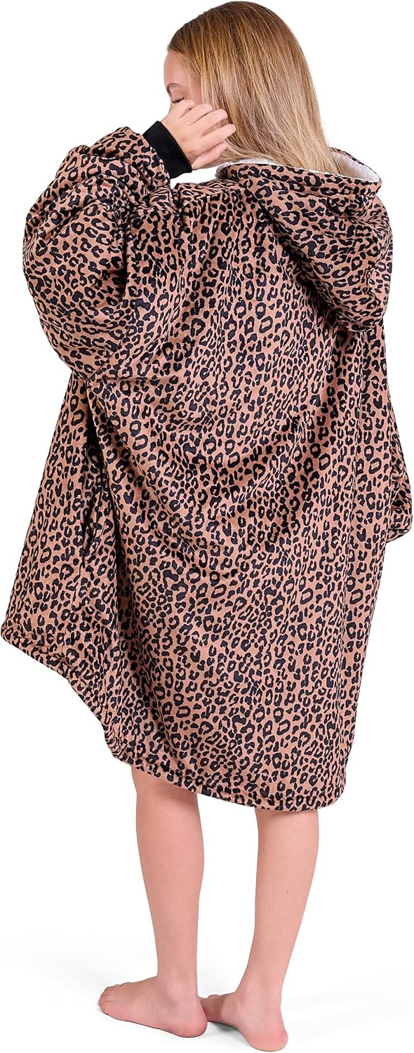 Bare Home Wearable Blanket Hoodie - Soft Plush Sherpa - Warm and Cozy - Oversized Wearable Blanket