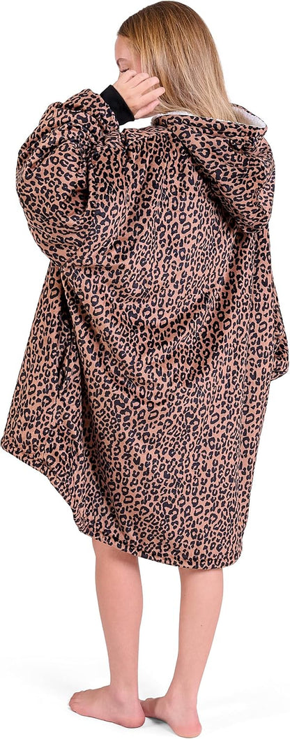 Bare Home Wearable Blanket Hoodie - Soft Plush Sherpa - Warm and Cozy - Oversized Wearable Blanket