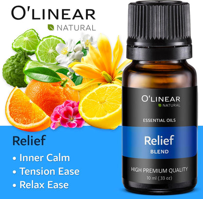 O'linear Essential Oils 6 Blends Set - Perfect for Humidifiers and Diffusers, Aromatherapy Diffuser Oils Scents, Essential Oil Kit for Home Use, Essential Oil Pack with Various Scents