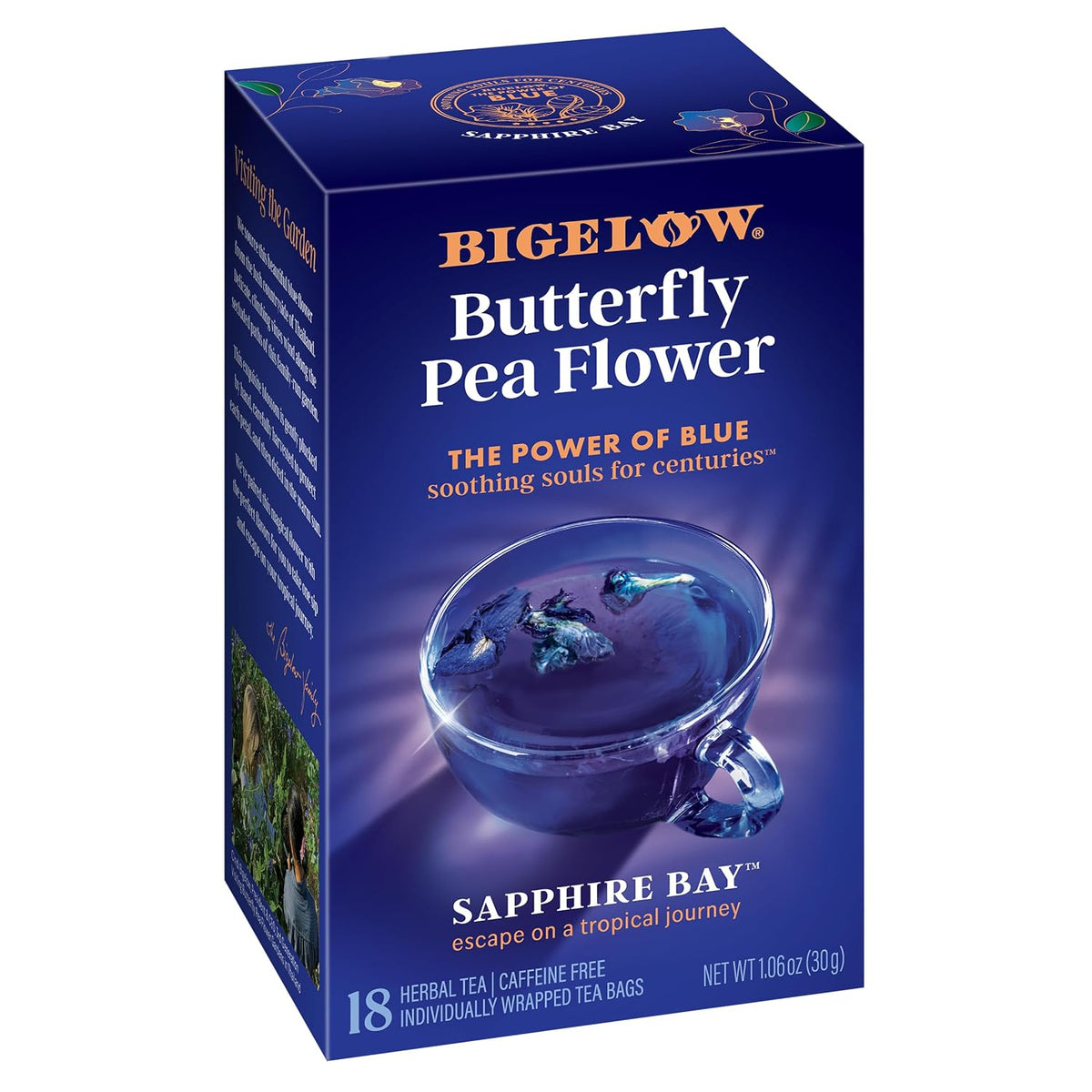 Bigelow Tea Sapphire Bay Butterfly Pea Flower, 18 Count (Pack of 6)
