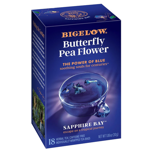 Bigelow Tea Sapphire Bay Butterfly Pea Flower, 18 Count (Pack of 6)