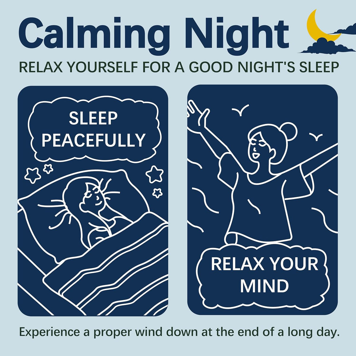 Herblight Valerian Root Night Time Tea with Lavender & Chamomile - Caffeine-Free Calming Herbal Blend for Relaxation & Stress Relief - Premium Whole Leaf Ashwagandha Tea (15 Sachets)