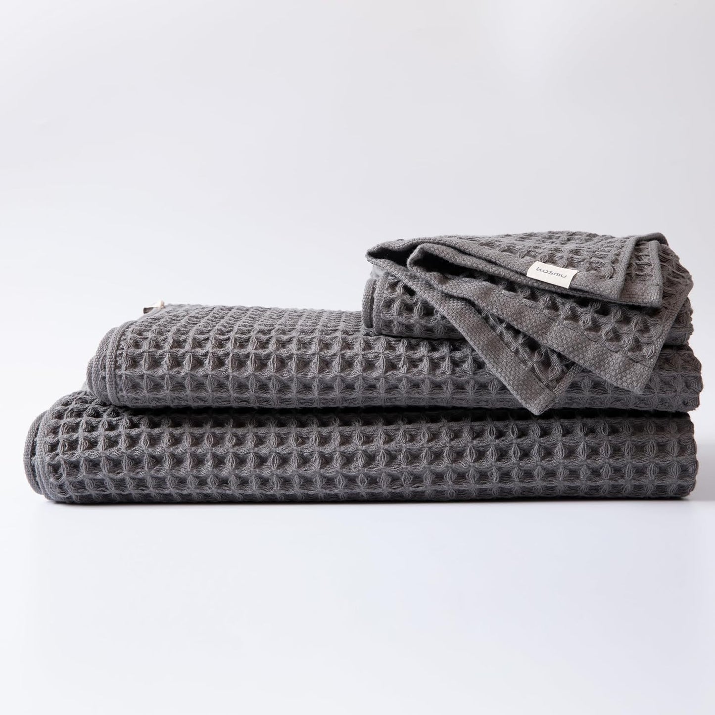 Luxury Organic Japanese Cotton Hair Drying Waffle Towel Wrap for Women | Absorbent, Quick-Dry Head Turban for Shower, Sauna, Spa | Extra Large for Long, Curly, Straight Hair With Button (White, 1 Pc)