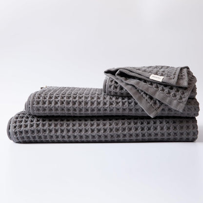 Luxury Organic Japanese Cotton Hair Drying Waffle Towel Wrap for Women | Absorbent, Quick-Dry Head Turban for Shower, Sauna, Spa | Extra Large for Long, Curly, Straight Hair With Button (White, 1 Pc)