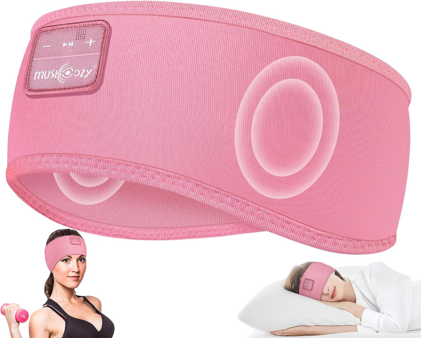 MUSICOZY Sleep Headphones Bluetooth 5.4 Headband, Sports Wireless Earphones Sweat Resistant Earbuds Sleeping Headphone with Ultra-Thin HD Stereo Speaker for Workout Running Cool Gadgets Unique Gifts