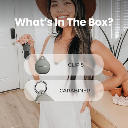 Pebblebee Clip 5 Bluetooth Tracker Tag for Keys & Bags, 130dB Siren
