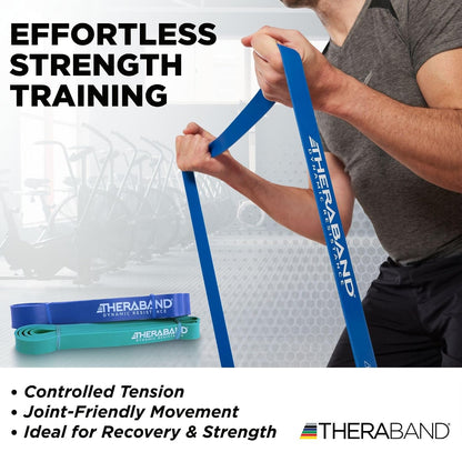 THERABAND High Resistance Band Set of 2, Light and Medium Loop, 15-25 lb