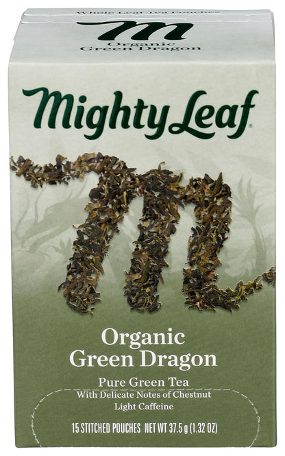 Mighty Leaf Tea Organic Green Dragon Hand-Stitched Tea Bags, 15 ct