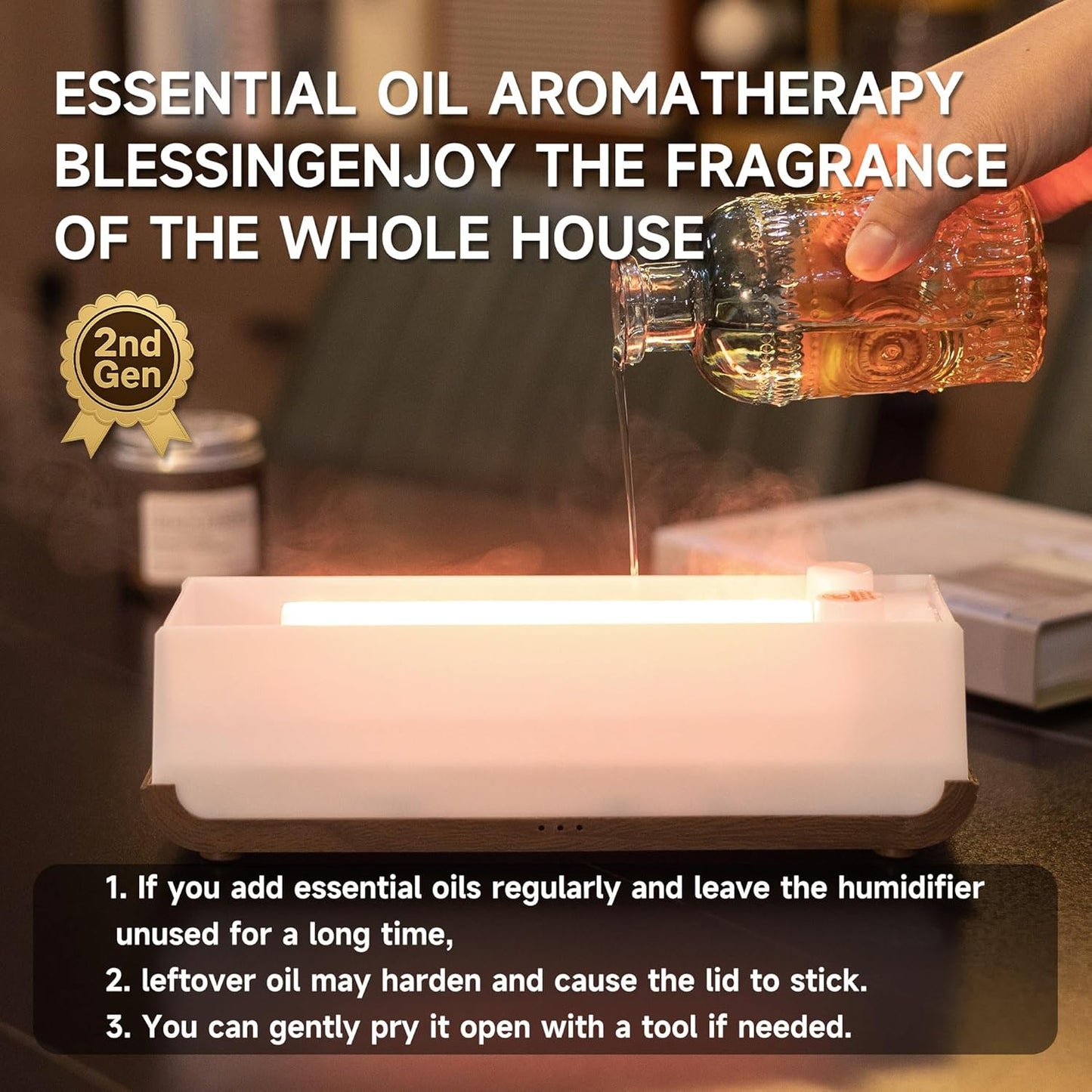 TMEHM Fireplace Flame Air Diffuser Humidifier,7 Colors Aromatherapy Essential Oil Diffuser,Ultrasonic Aroma Humidifier with Timer for Home,Bedroom,Office,Yoga (Black)