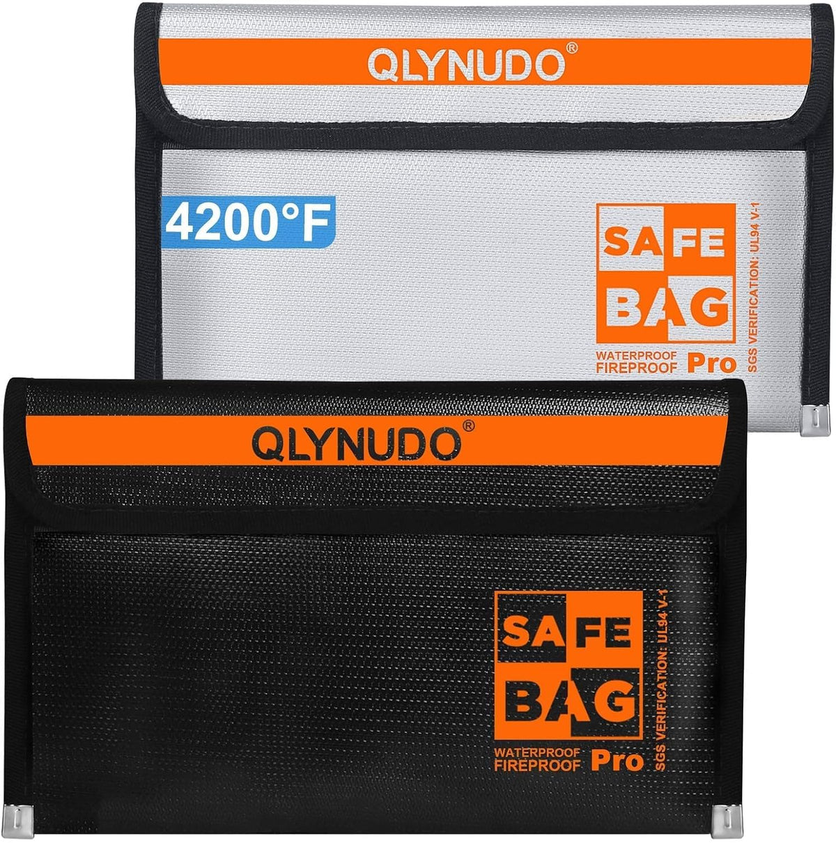 Fireproof Document Bag 2-Pack, Document Bag Fireproof Waterproof Pouch