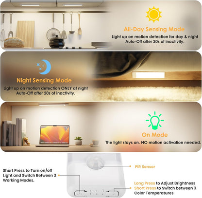 5-Pack Motion Sensor Under Cabinet Light, 3CCT, 7.9 inch