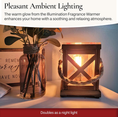 Candle Warmers ETC. Vintage Bulb Illumination Fragrance Warmer- Light-Up Warmer for Warming Scented Candle Wax Melts and Tarts to Freshen Room, Apothecary