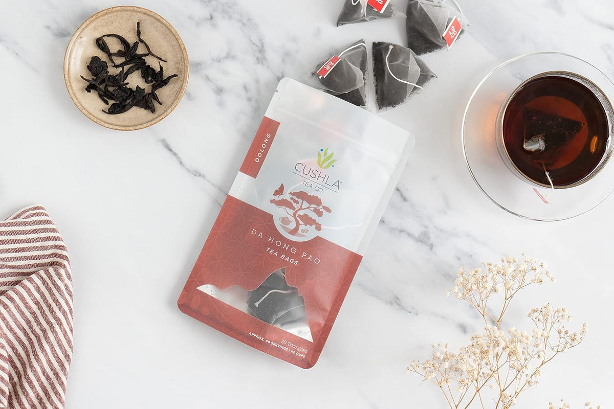 Da Hong Pao Oolong Tea Bags - Fujian Wuyi Rock Oolong Tea Dahongpao Big Red Robe - High Mountain Roasted Wu Long Tea
