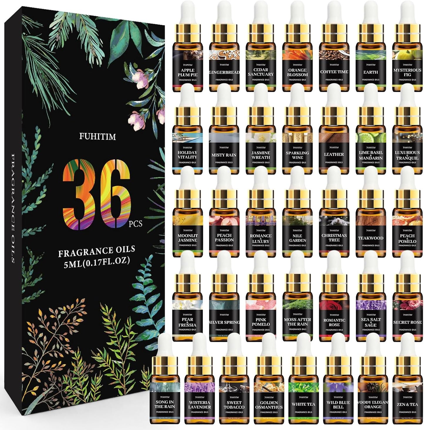 FUHITIM Essential Oil Set, Premium Essential Oils Gift Set for Diffuser, DIY Candle and Soap Making, 42x5 ML (0.17oz)