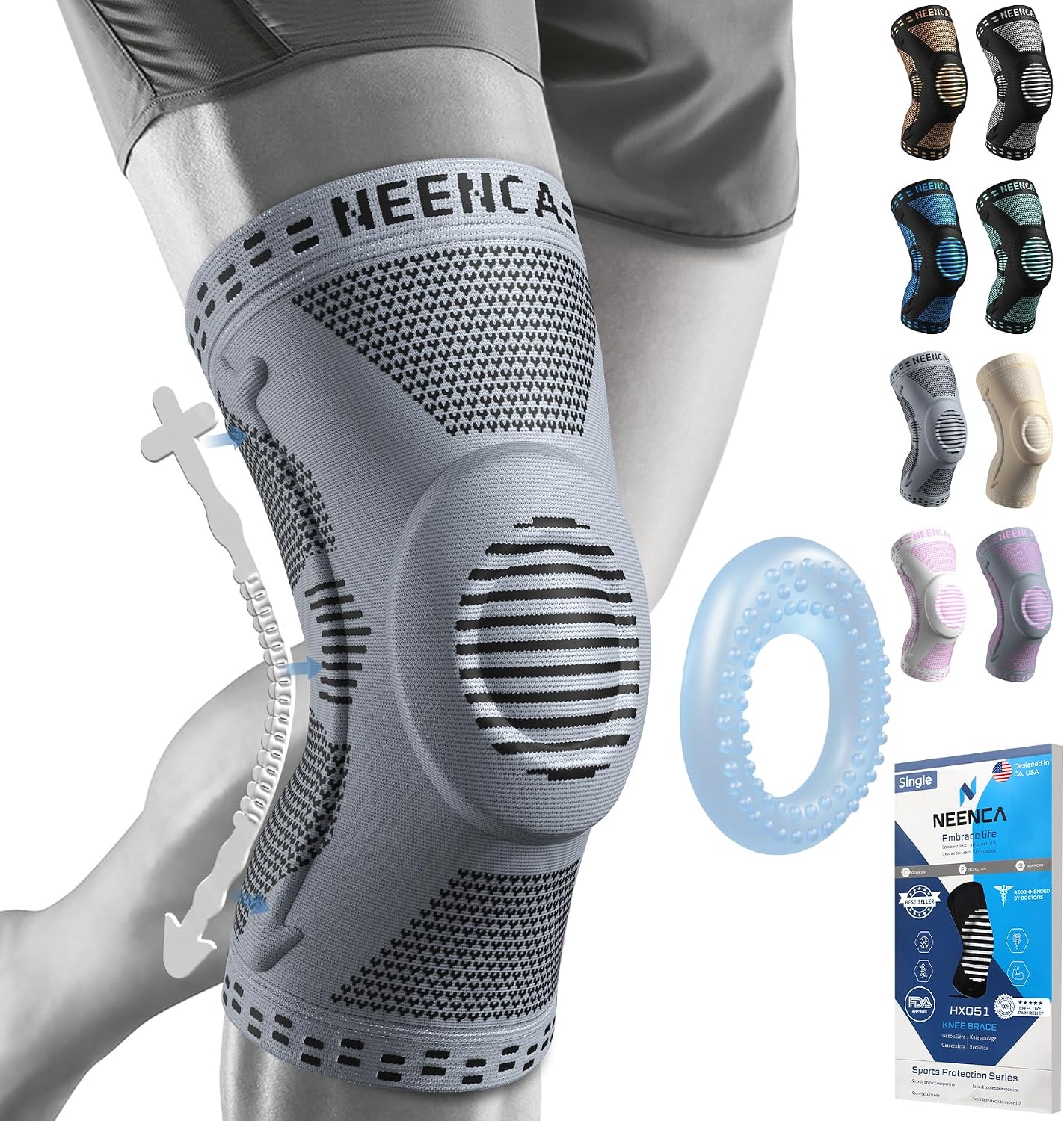 NEENCA Professional Knee Brace, Medical Knee Support for Women & Men Relief