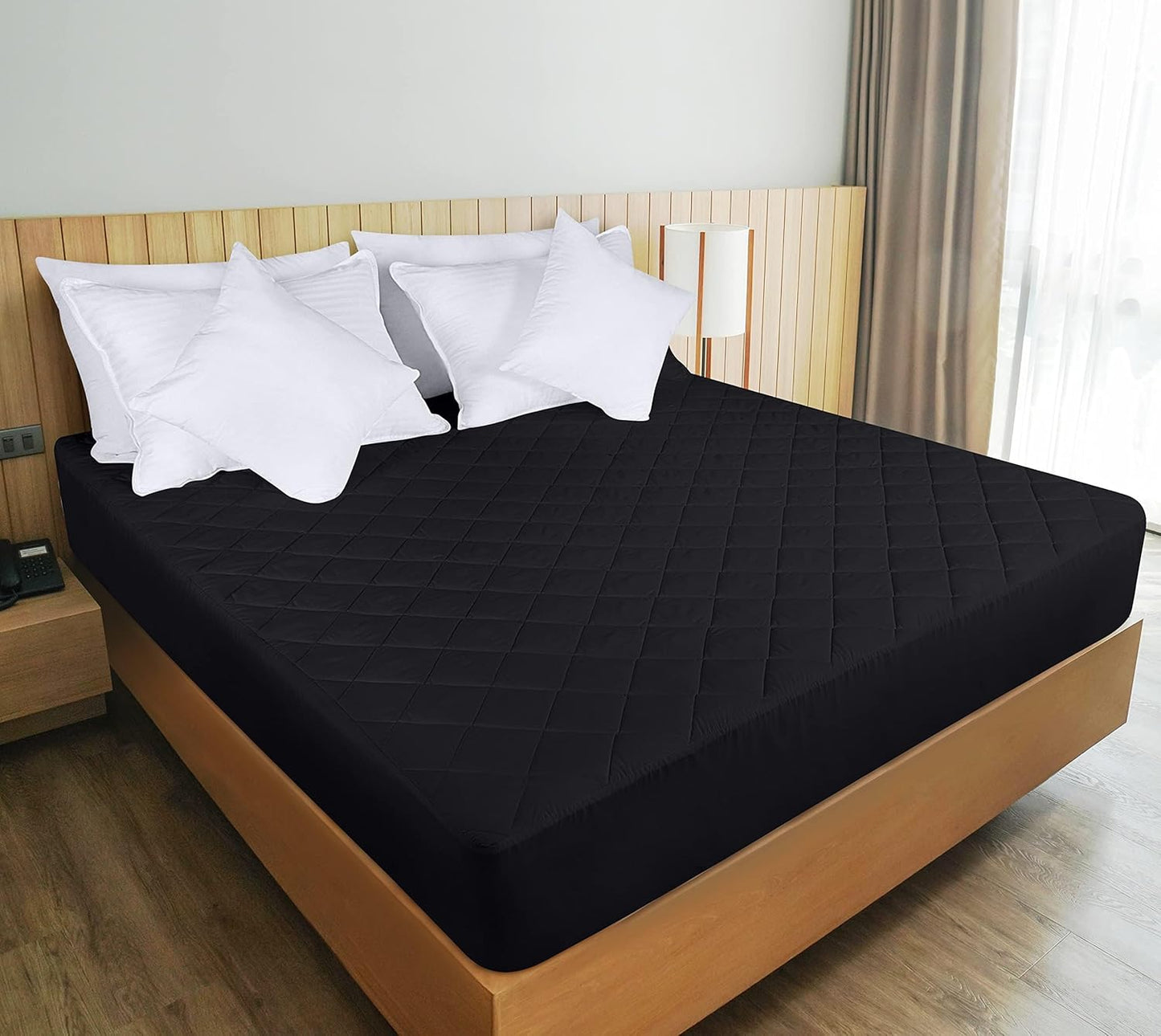 Quilted Fitted Mattress Pad, Queen Mattress Protector Topper with Deep Pocket Stretches up to 16 Inches, Machine Washable Mattress Cover by Utopia Bedding (White)